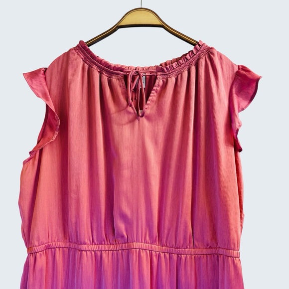 Old Navy Pink Midi Summer Dress Size 2X - Picture 2 of 14